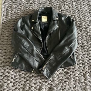 Abercrombie vegan leather jacket